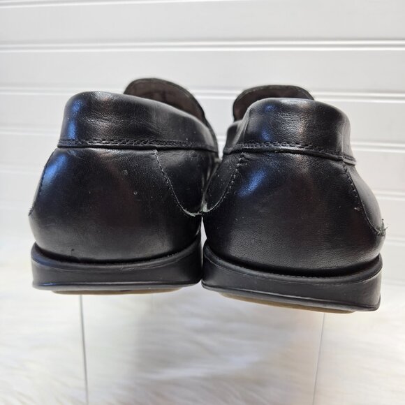 Hush Puppies Loafer Dress Shoes Men's Size 10 Shoreline Black Leather Slip On - Picture 2 of 10